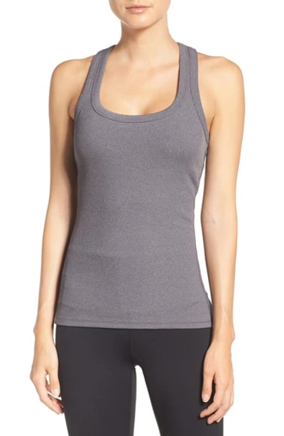 Shop Alo Yoga Support Ribbed Racerback Tank In Stormy Heather