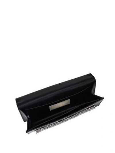 Shop Calvin Klein 205w39nyc Leather Crystal-strap Clutch In Black
