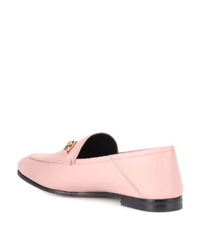 Shop Gucci Brixton Collapsible Leather Loafers In Pink