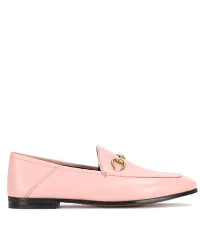 Shop Gucci Brixton Collapsible Leather Loafers In Pink