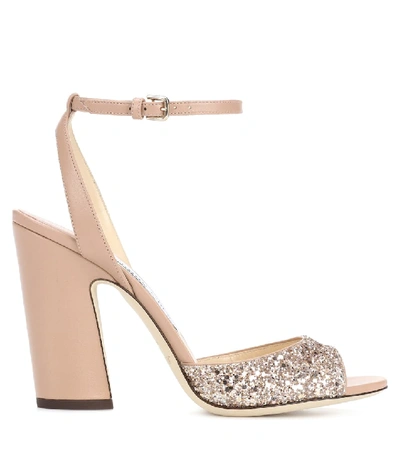 Shop Jimmy Choo Miranda 100 Leather Sandals In Pink