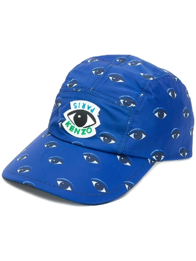 Shop Kenzo Eye Print Cap - Blue