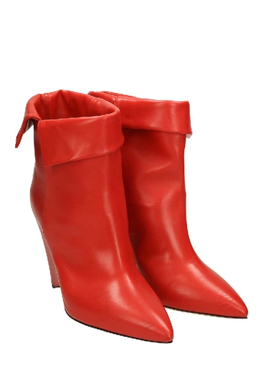 Shop Isabel Marant Red Luliana Ankle Boots
