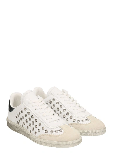 Shop Isabel Marant Bryce Studs Suede E Leather Sneakers In White