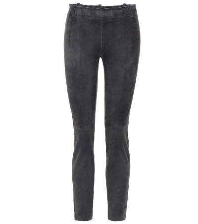 Shop Stouls Mick Suede Trousers In Grey