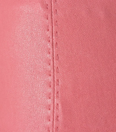 Shop Stouls Gilda Leather Pencil Skirt In Pink