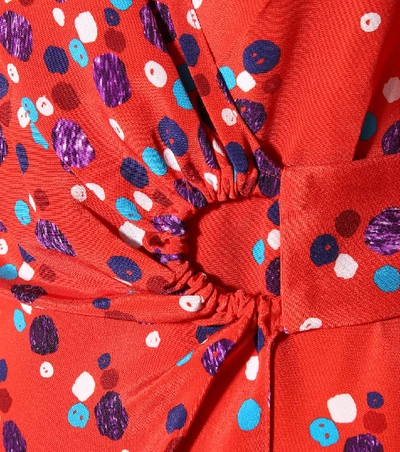 Shop Peter Pilotto Printed Silk Crêpe Dress In Red