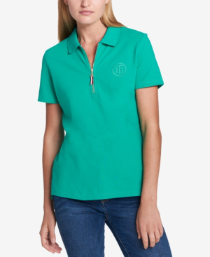 tommy hilfiger zip up polo