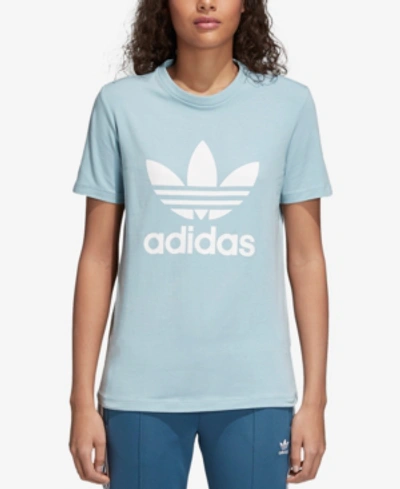 Shop Adidas Originals Adicolor Cotton Trefoil T-shirt In Ash Grey