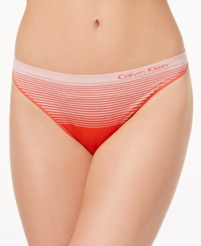 Shop Calvin Klein Illusions Seamless Thong Qd3547 In Scandal