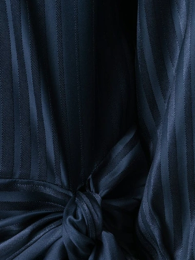 Shop Stella Mccartney Striped Tie Front Blouse In Blue