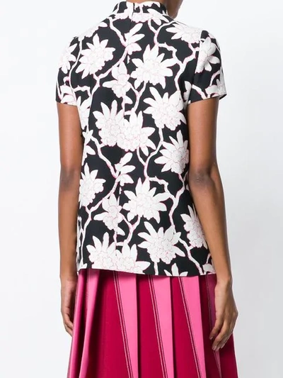 Shop Valentino Floral Print Top - Black