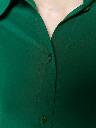 Shop Stella Mccartney Ruched-sleeve Shirt In Green