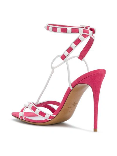 Shop Valentino Garavani Free Rockstud Sandals In Pink & Purple