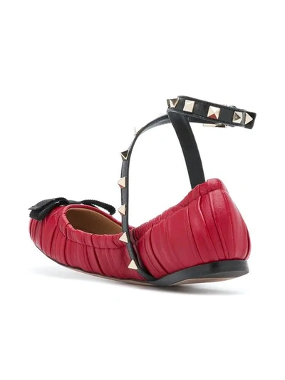 Shop Valentino Garavani Rockstud Ballerinas - Red