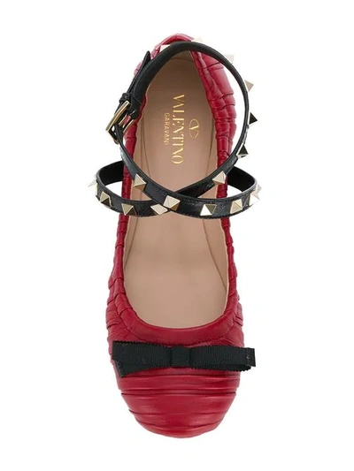 Shop Valentino Garavani Rockstud Ballerinas - Red