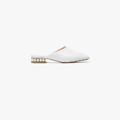 Shop Nicholas Kirkwood Casati Pearl Slippers In White