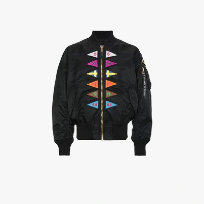 Shop Marcelo Burlon County Of Milan Flags Alpha Ma1 Bomber Jacket In Black