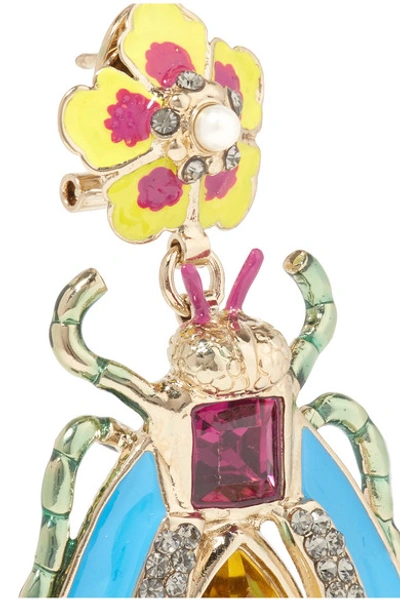 Shop Etro Enameled Gold-tone Multi-stone Earrings