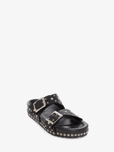 Shop Alexander Mcqueen Hammered Slide In Black/silver