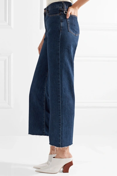 Shop Simon Miller W006 Toluca Cropped High-rise Wide-leg Jeans In Dark Denim