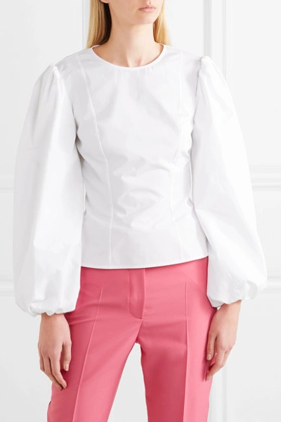 Shop Calvin Klein 205w39nyc Cotton-poplin Blouse In White