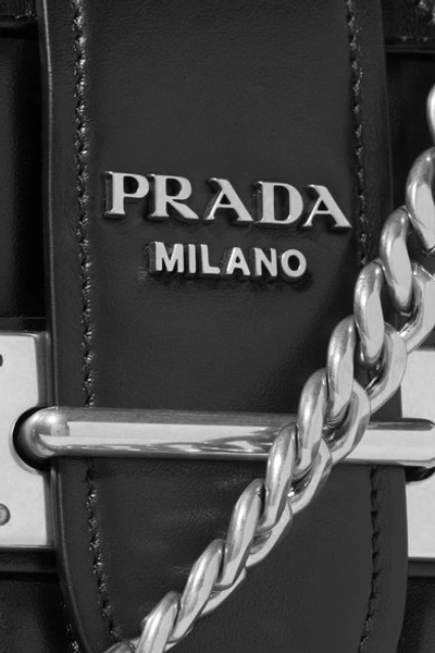 Shop Prada Cahier Quilted Leather Shoulder Bag In Black