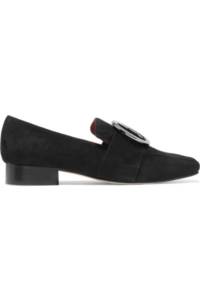 Shop Dorateymur Harput Embellished Suede Loafers In Black