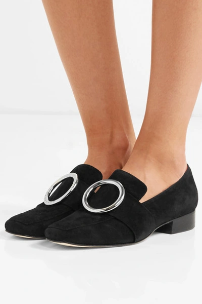 Shop Dorateymur Harput Embellished Suede Loafers In Black