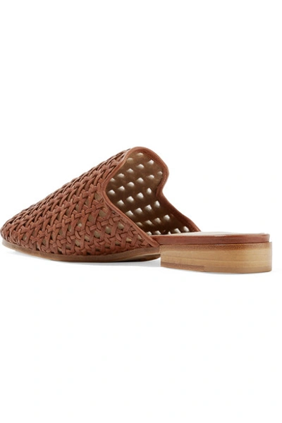 Shop Brother Vellies Woven Leather Slippers In Brown