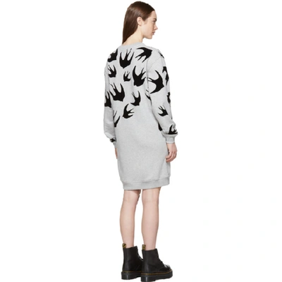 Shop Mcq By Alexander Mcqueen Mcq Alexander Mcqueen Grey Swallow Signature Sweatshirt Dress In 1225 Mercury Melange