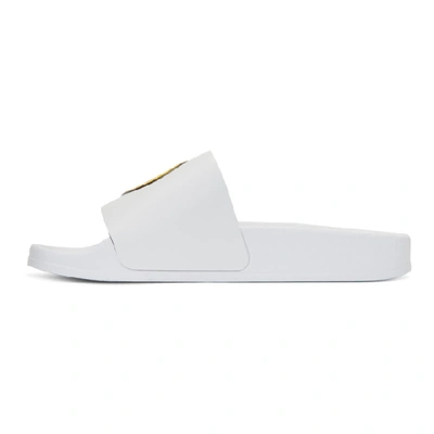 Shop Joshua Sanders White Smile Slides