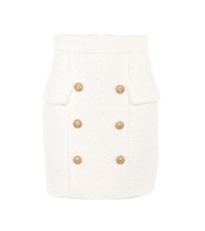 Shop Balmain Tweed Miniskirt