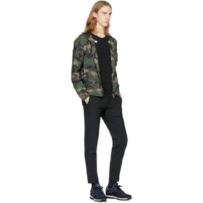 Shop Valentino Blue  Garavani Camo Rockrunner Sneakers In W22 Blue