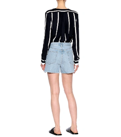 Shop Rag & Bone Justine Denim Cut-off Shorts In Blue
