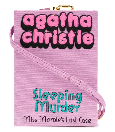 Shop Olympia Le-tan Pink Sleeping Murder Clutch Bag