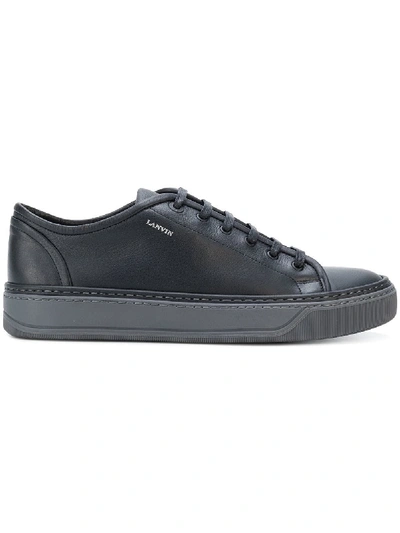 Shop Lanvin Round Toe Sneakers - Black