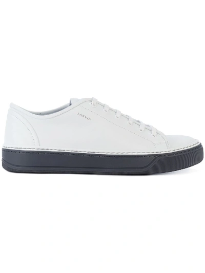 Shop Lanvin Round Toe Sneakers - White