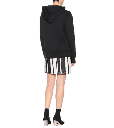 Shop Acne Studios Ferris Face Oversized Cotton Hoodie In Black