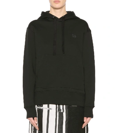 Shop Acne Studios Ferris Face Oversized Cotton Hoodie In Black