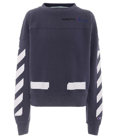 Off-white X Champion Printed Sweatshirt In Blue | ModeSens