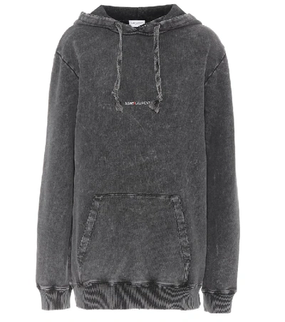 Shop Saint Laurent Cotton Hoodie In Black