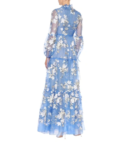 Shop Erdem Cassandra Embroidered Silk Gown