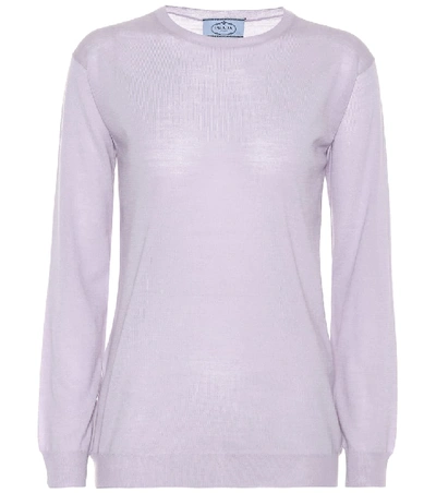 Shop Prada Wool Sweater In Purple