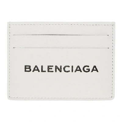 Shop Balenciaga White Everyday Single Card Holder In 9002 White