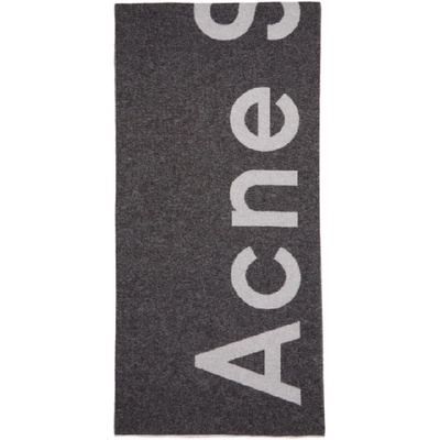Shop Acne Studios Black Toronty Logo Scarf