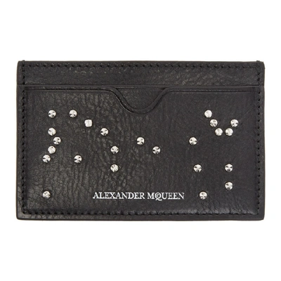 Shop Alexander Mcqueen Black Studded Card Holder In 1000 Black