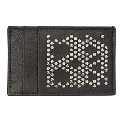 Shop Alexander Mcqueen Black Studded Card Holder In 1000 Black