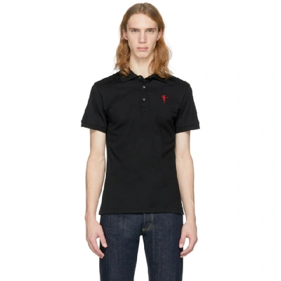 ALEXANDER MCQUEEN BLACK DANCING SKELETON POLO