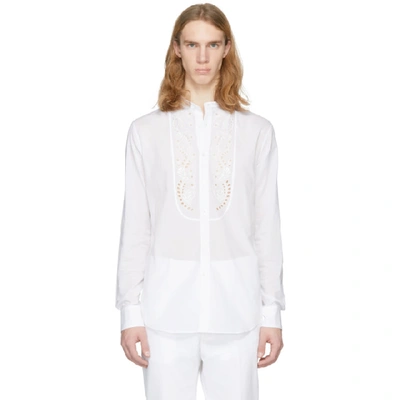 Shop Alexander Mcqueen White Broderie Anglaise Shirt In 9000 White